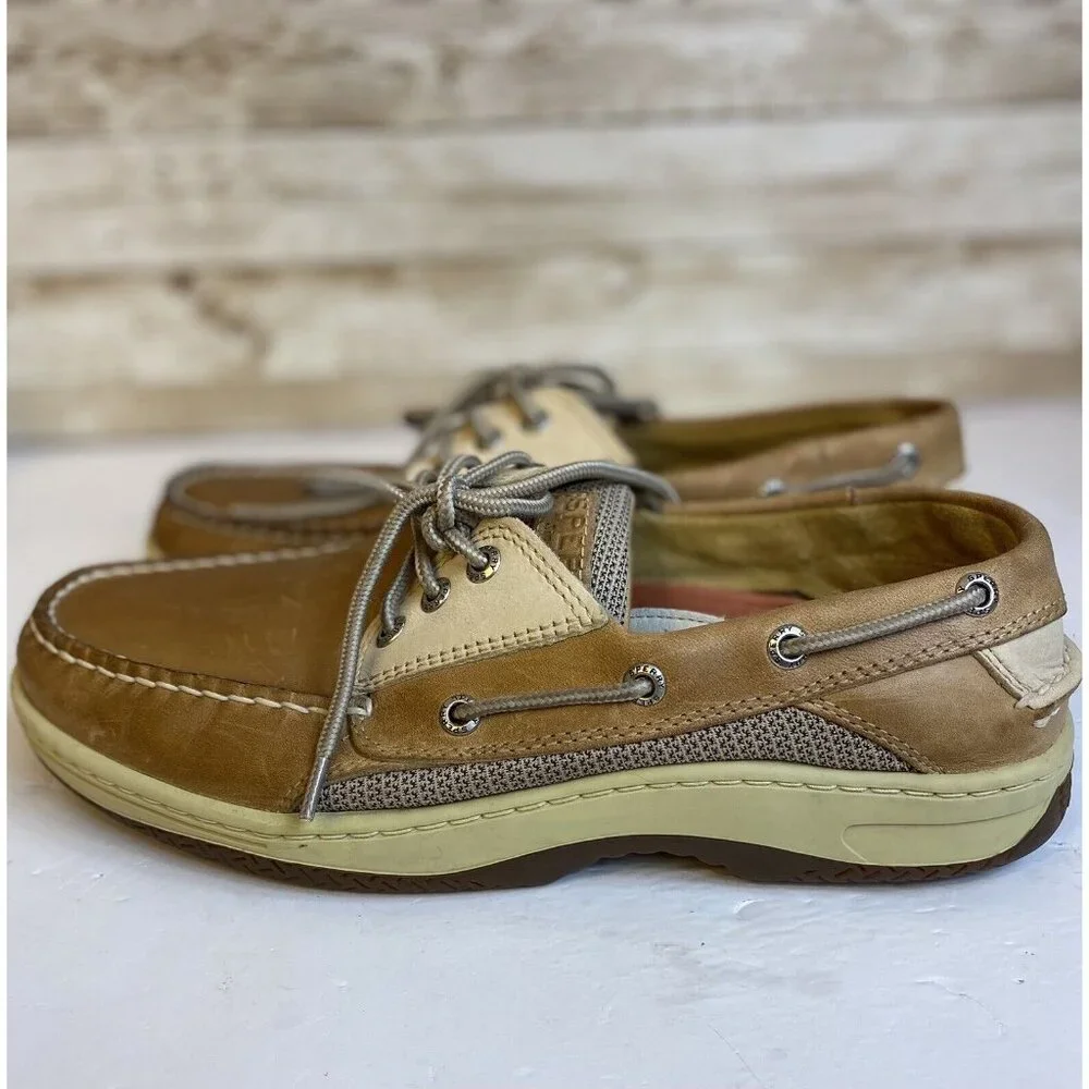 Sperry Mens Top-Sider Billfish 3-Eye Size 8.5 Wide Boat Shoes Camel 0799023